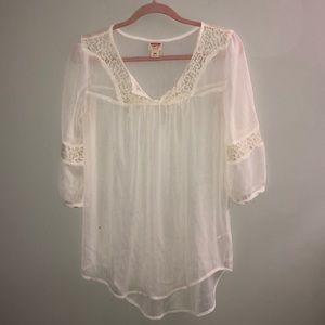 Cream sheer blouse